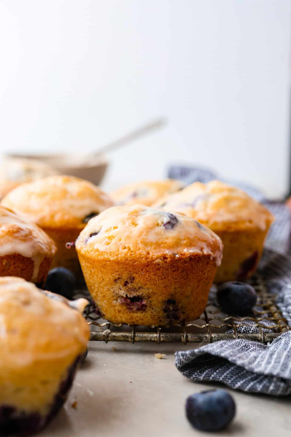 Blueberry Muffins with a Sugared Glaze