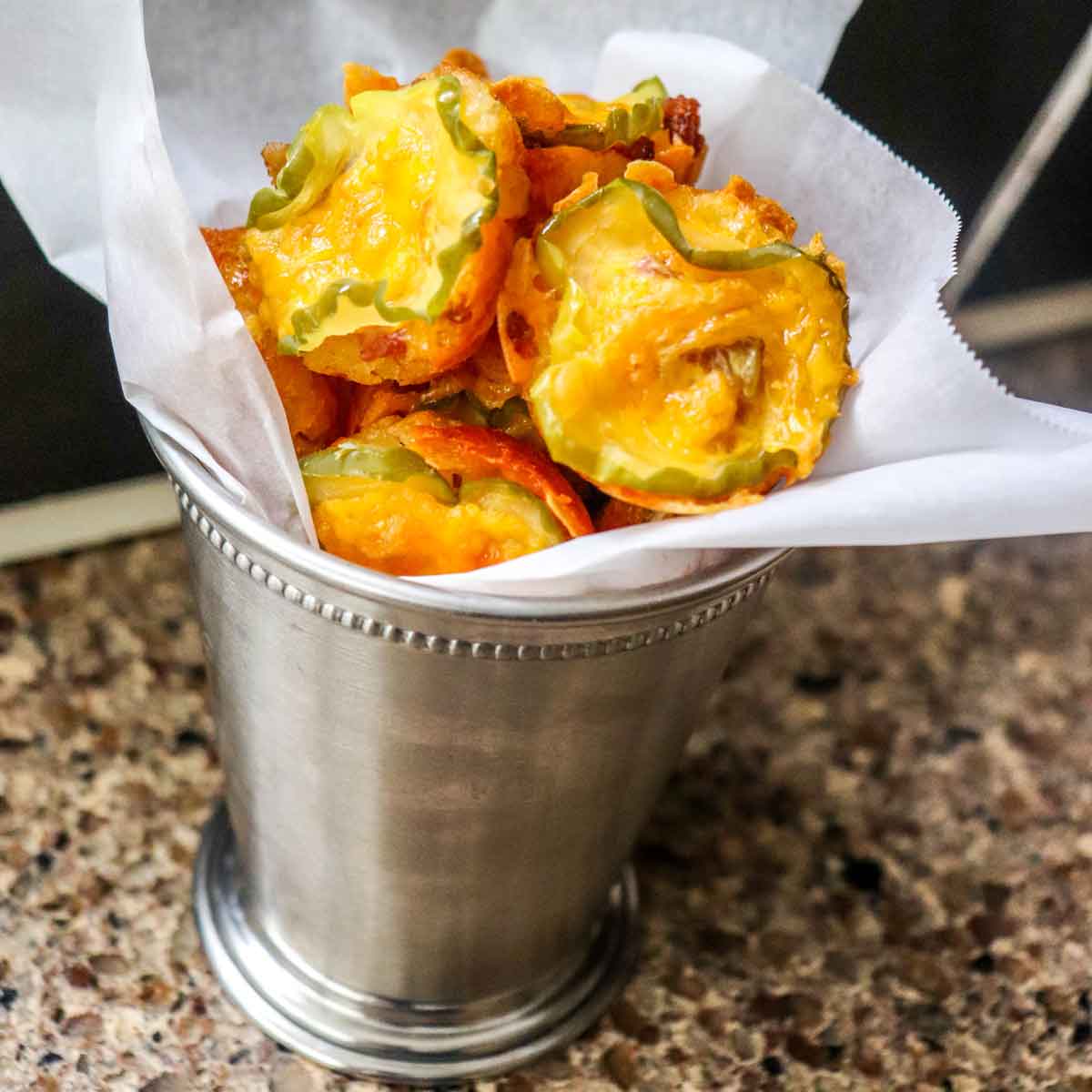 Tater Tot Oven Fried Pickle Chips