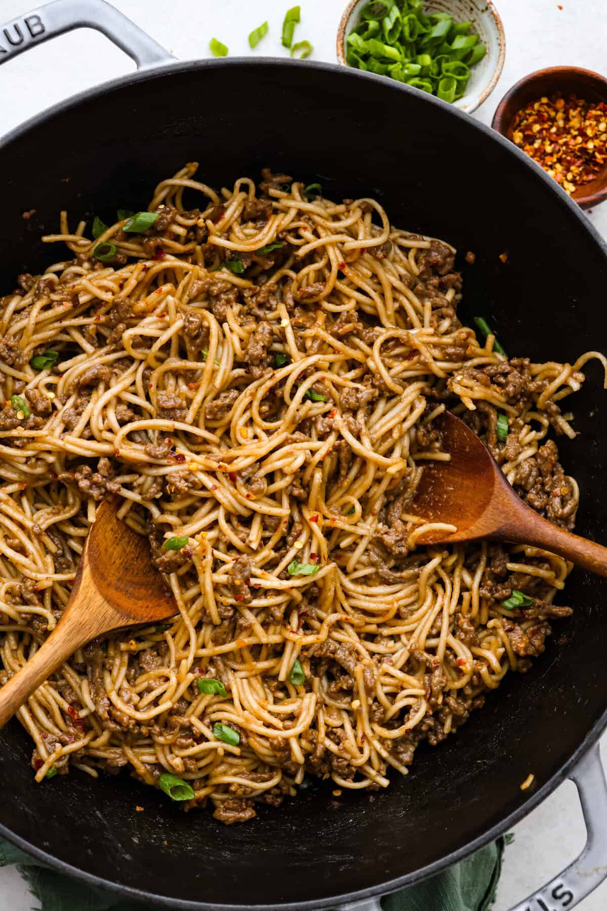 Mongolian Ground Beef and Noodles